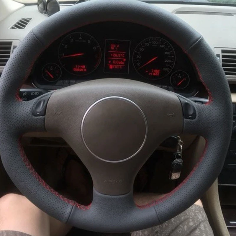 Оплетка на руль автомобиля из искусственной кожи для Audi A3 3 спиц 2000 2003 TT 1999