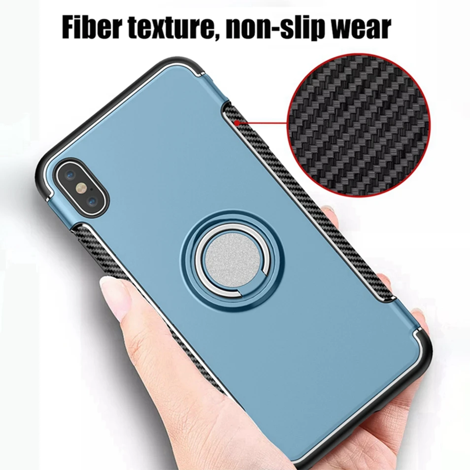 Magnetic Car Holder Phone Case for iPhone 8 plus Cover Finger Ring Stand Coque for iPhone XR XS Max X 6 7 plus Full Protect Case (12)