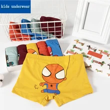 5 шт.; детские трусики; нижнее белье из хлопка для мальчиков; трусы с человеком-пауком, Бэтменом, Железным человеком; детские трусы-боксеры с рисунками; трусы для мальчиков