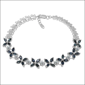 

Qi Xuan_Fashion Jewelry_Free Shipping Dark Blue Stone Luxury Woman Bracelets_S925 Solid Silver Bracelets_Factory Directly Sales