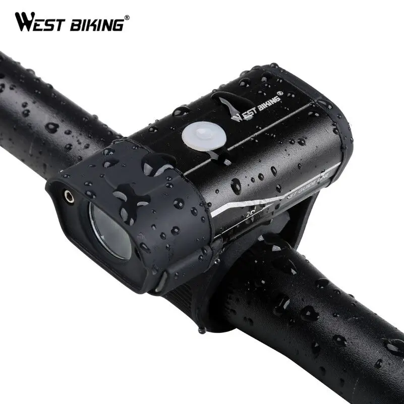 WEST BIKING передняя фара для велосипеда светильник USB Перезаряжаемые велосипедный