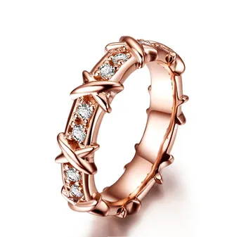 

Full eternity Wedding band Solid 925 Sterling Silver Ring Rose Gold Color Fancy Synthetic Diamonds Ring for Her