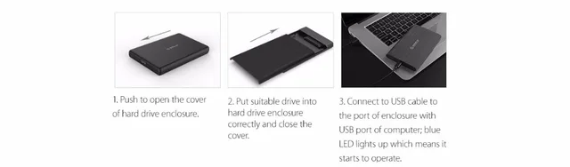 ORICO 2,5 USB 3,0 SATA HDD Box HDD dysk twardy zewnętrzna obudowa HDD czarna koperta -