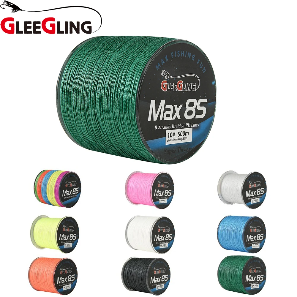 

GLEEGLING 500M 8 Strands Cord Carp Fishing Lines For Saltwater 13 31 52 96 200 LB PE Braided Fishing Line Multifilament