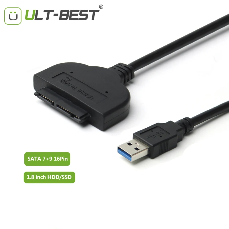 ULT Best USB SATA Adapter USB 3.0 to Micro SATA 7+9 16Pin Cable