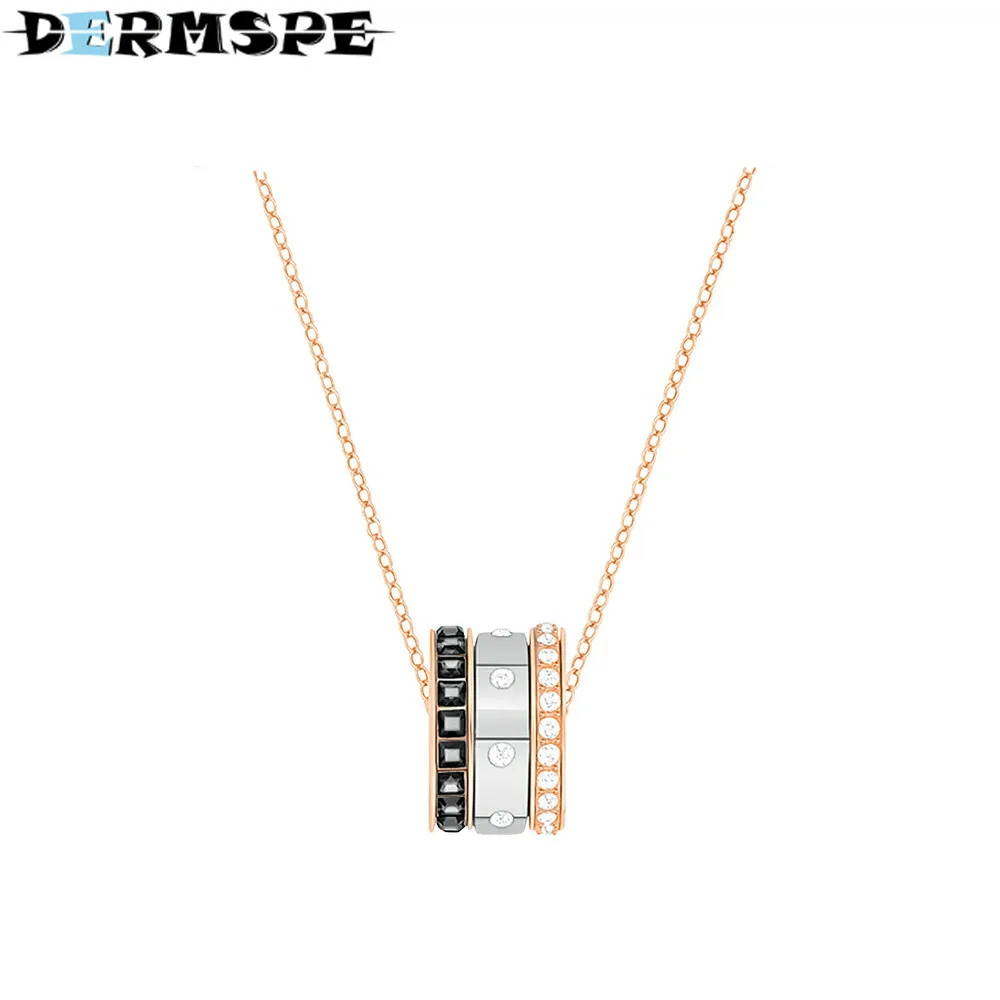 

DERMSPE Element vio three transfer beads when running necklace rose gold clavicle chain Valentine's Day gift fashion design