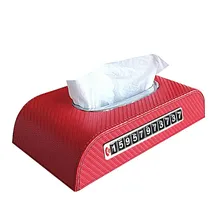 PU Leather Car Sun Visor Tissue Box Parking Card Armrest Box Seat Back Tissue Box Car Accessories Card Towel Box Holder