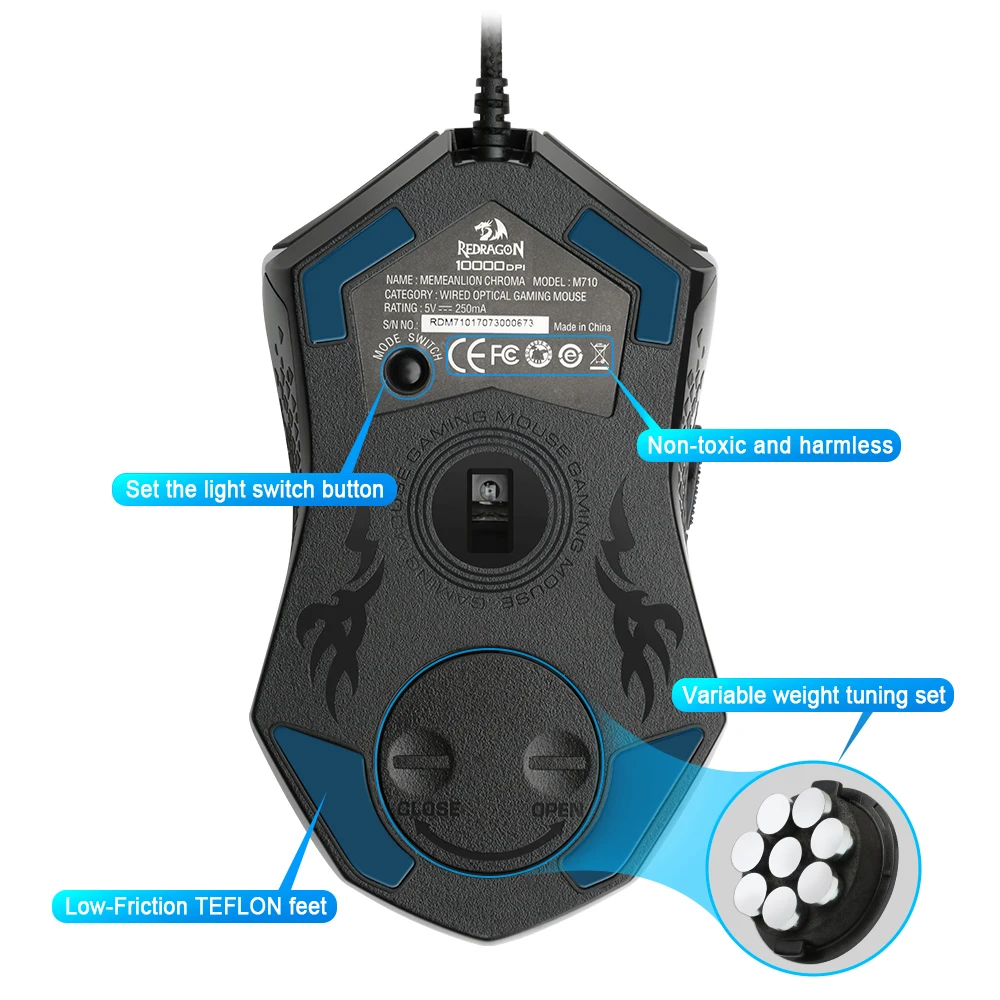 Redragon USB wired Gaming Mouse 10000 DPI 8 buttons laser programmable game mice with backlight ergonomic for laptop computer Redragon USB wired Gaming Mouse 10000 DPI 8 buttons laser programmable game mice with backlight ergonomic for laptop computer