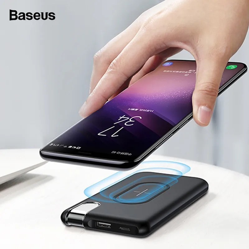 Baseus 10000mAh Wireless Power Bank For iPhone Xs Max Xr X Samsung S9 Poverbank 10000 mAh Qi Wireless Charger Charging Powerbank