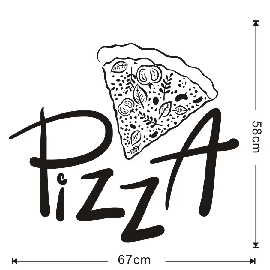 Kitchen Pizzeria Wall Sticker Pizza Restaurant Hotel Pizza Shop Windows Glass Decor Home Cabinet Tile Carved Vinyl Wall Stickers