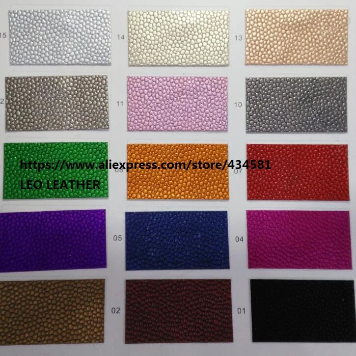 P1019 Embossed Caviar Grain Leather, Metallic Finishing PU Leather, soft touch leather for DIY