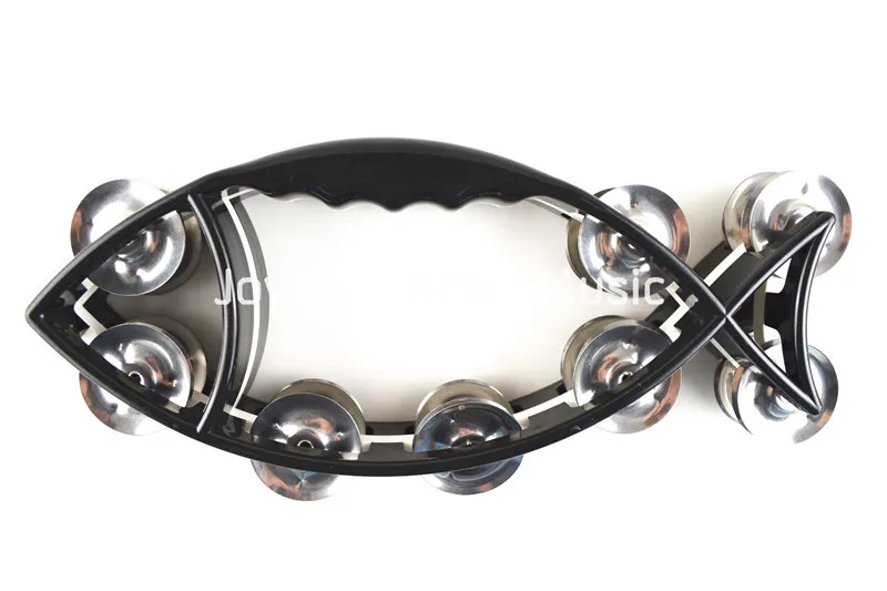 Alice Double Jingles Fish Shape Tambourine Percussion Handbell Tambourine