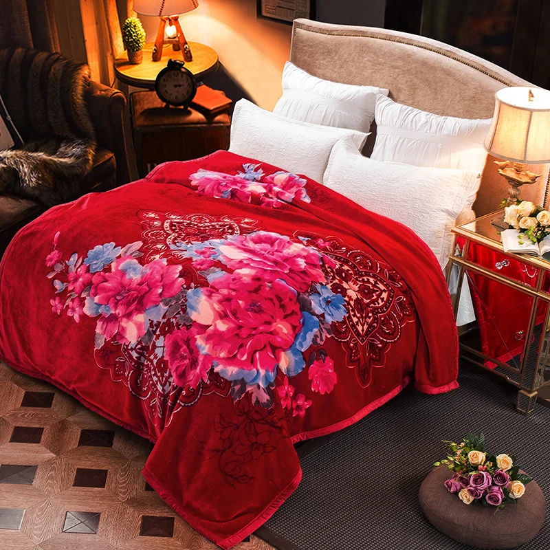 ARNIGU Hot sale Red thick Blankets 200x230cm Queen size warm blanket