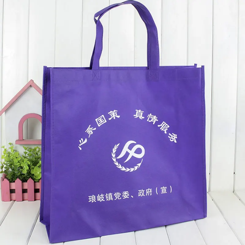 

500pcs Wholesale 35x35x10cm Reusable Non Woven Shopping Bags With Logo Promotional Gifts Customize Logo Eco Tote Bags