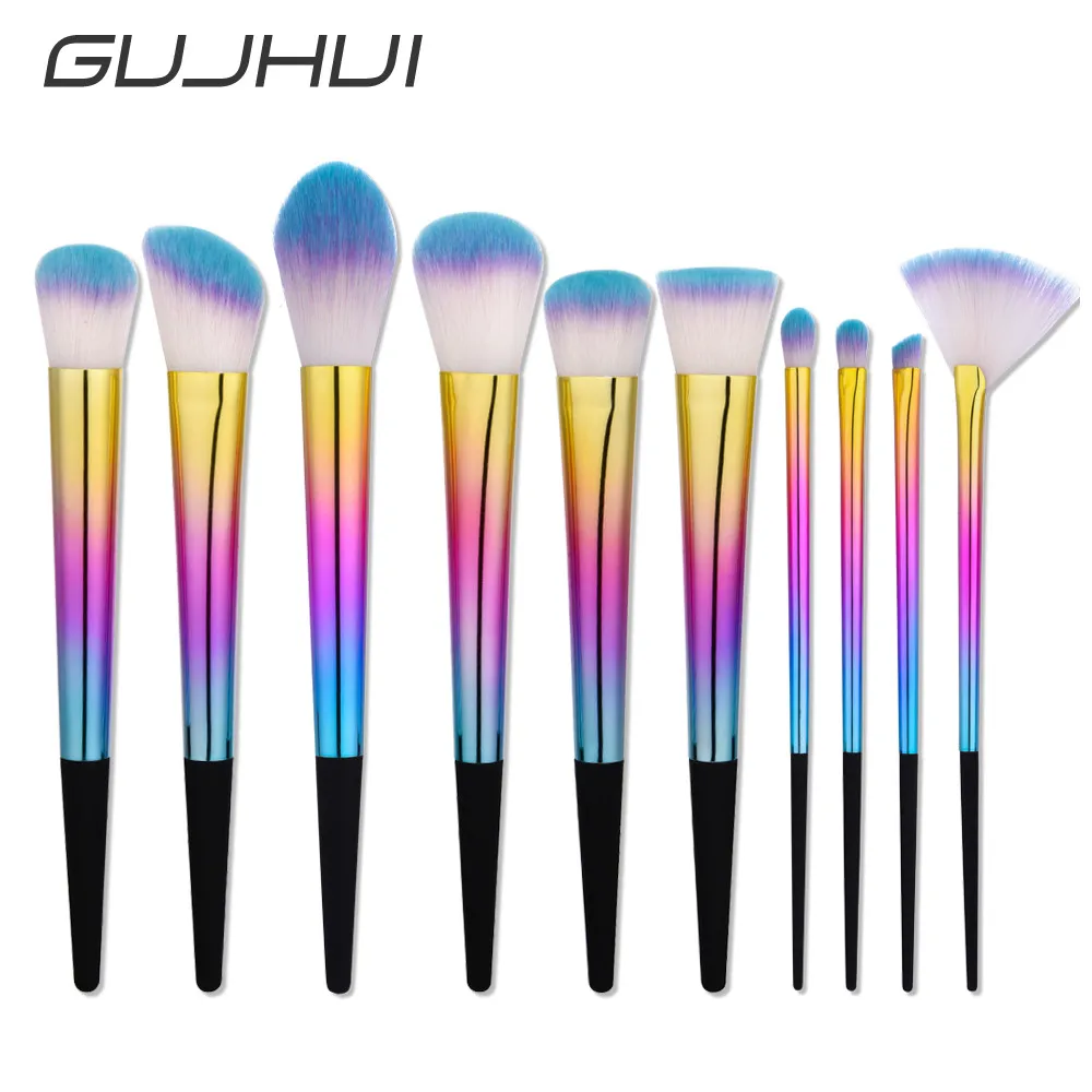 

Personality brush Makeup Brushes & Tools 10Pcs Blending Pencil Foundation Eye shadow Makeup Brushes Eyeliner Brush Personality