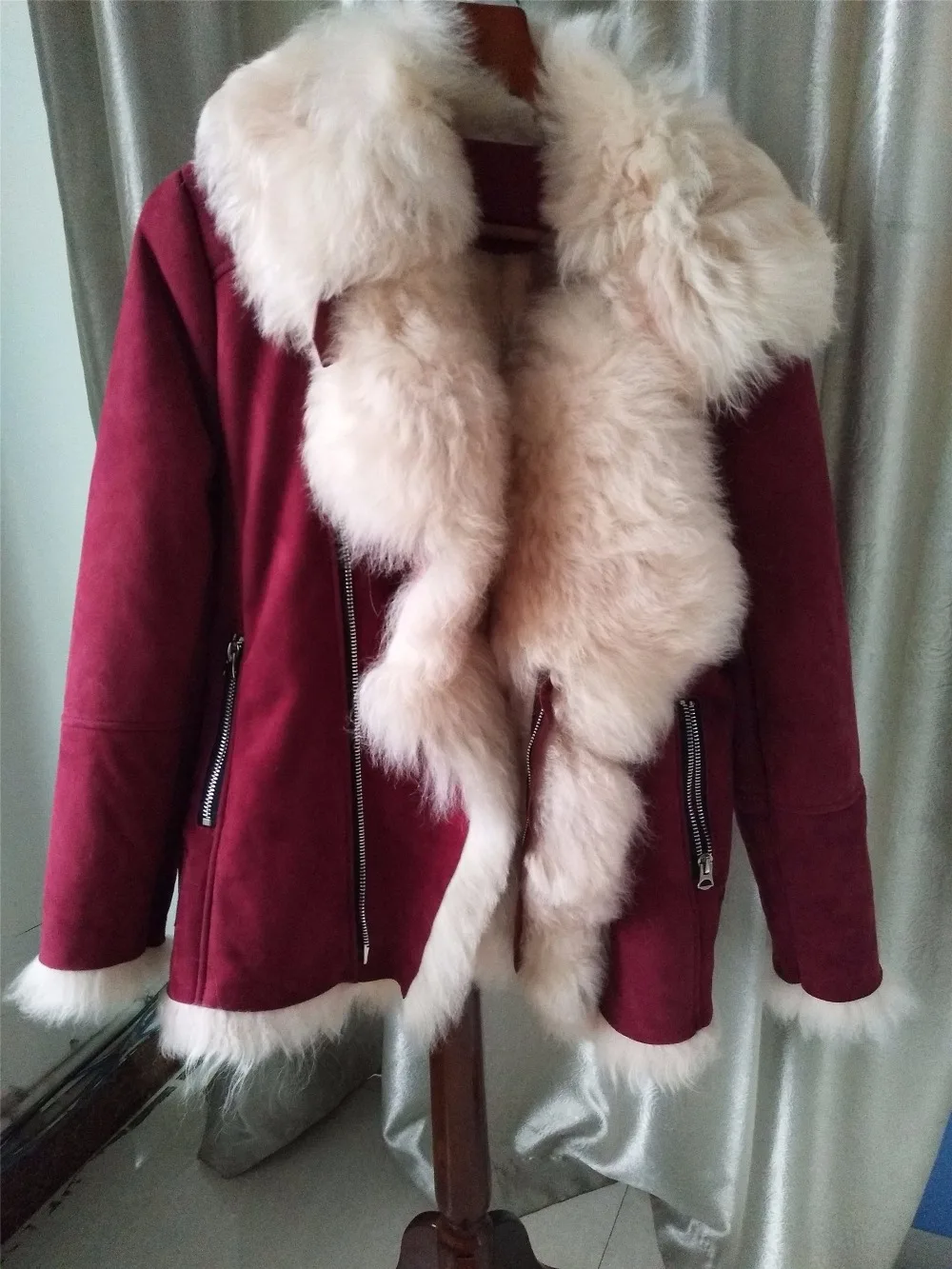 Winter Women Casual Warm Genuine Sheepskin Natural Double faced Fur