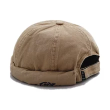 Yuppie/весенне-осенняя однотонная хлопковая кепка с вышитыми буквами, винтажная Кепка в стиле хип-хоп, кепка без козырька, складные шапочки с манжетами