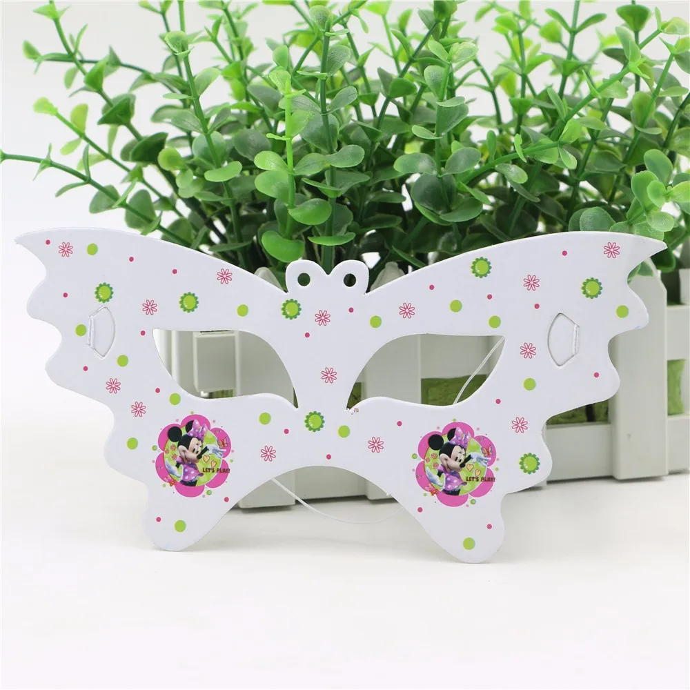 

20pcs/lot Cartoon Minnie Mouse Party Face Masks Kids Girls Birthday Party Decorations Eye Cover Party Supplies