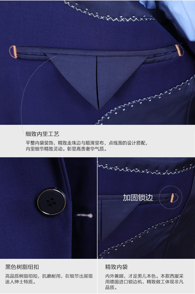 Новые мужские модные повседневные Комплекты/мужская деловая повседневная сплошной цвет одной кнопки костюм куртка блейзеры комплекты tb7499