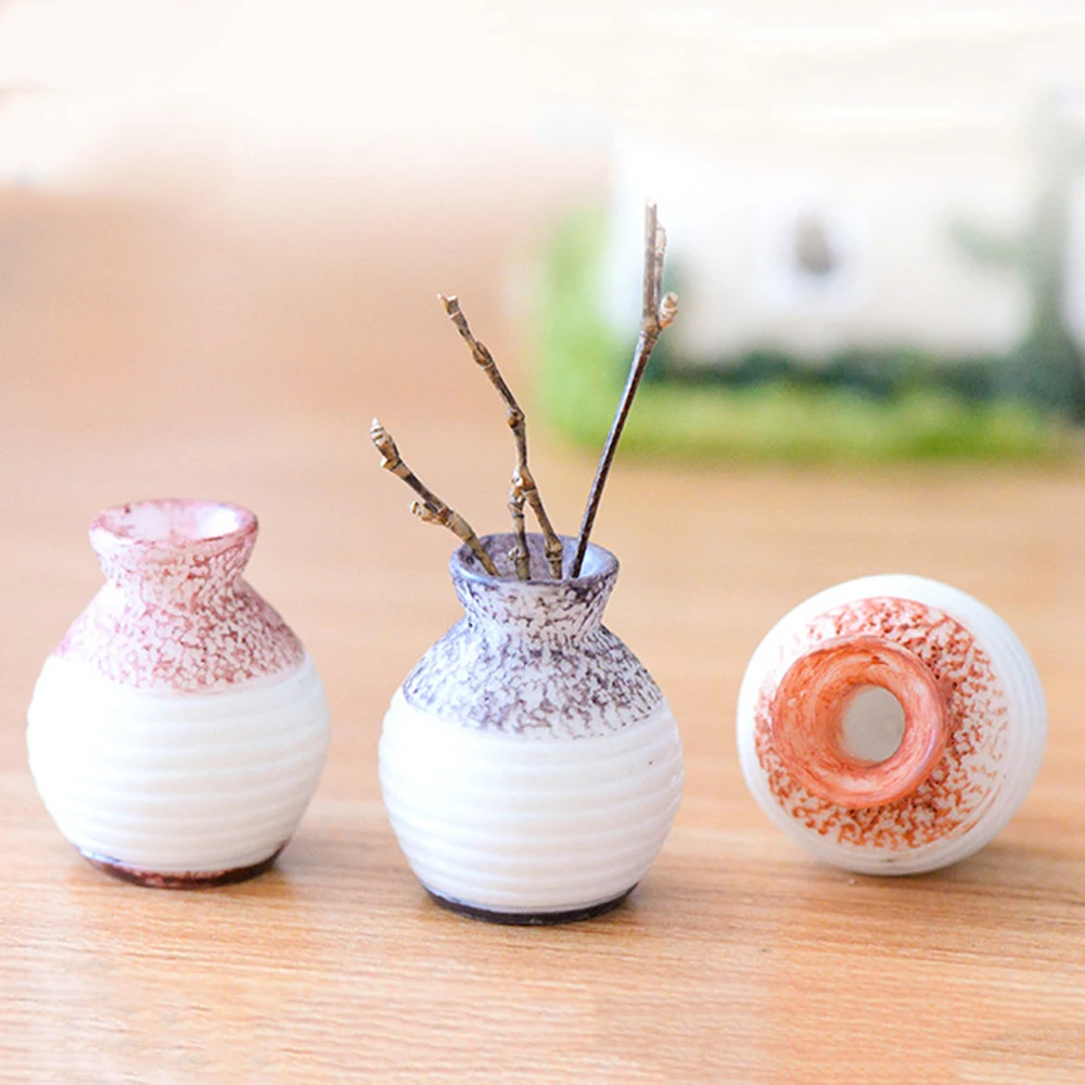

1PC Resin Miniature Small Mouth Vase Plant pot DIY Craft Home Garden Decoration Ornament Micro Landscape Fairy Garden Flowerpot
