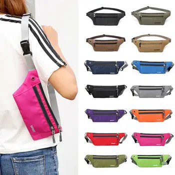 

2019 Fashion Men Women Waist Fanny Pack Belt Bag Phone Pouch Travel Sport Hip Purse Wallet Waist Packs Zip Bags