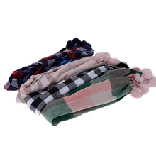 Детский удобный имитация кашемира женский шарф с пушистым шариком