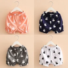 Летние Повседневные детские пляжные шорты в Корейском стиле с принтом кролика для детей от 2 до 10 лет