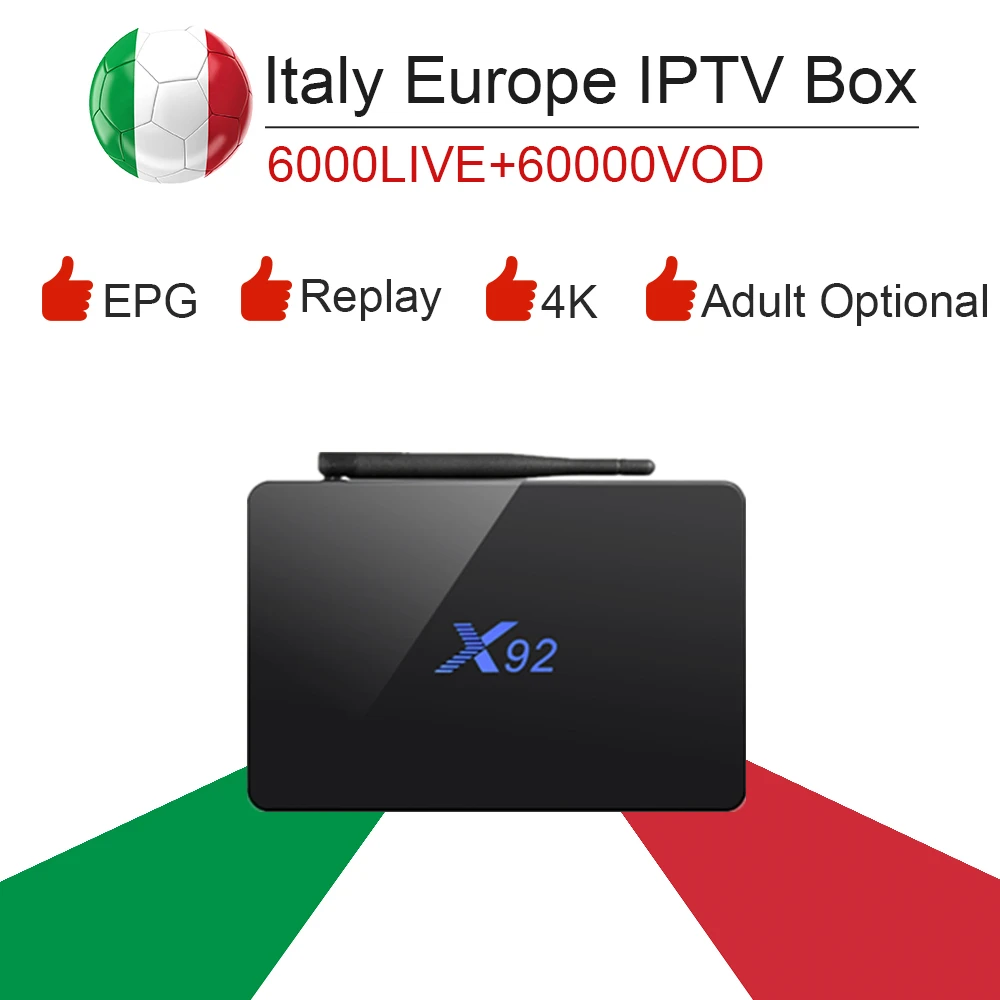 

X92 Android 7.1 S912 smart tV box&italy super iptv subscription Germany Albania Turkey bein sport netflix ExYu adult iptv dazn