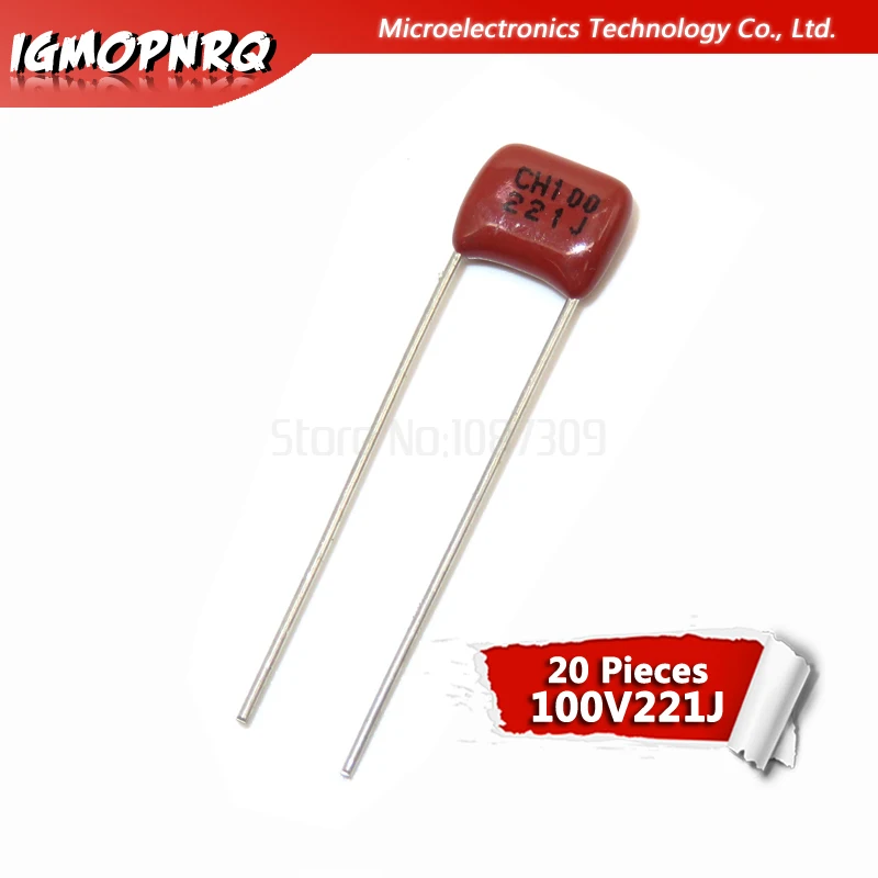 20 шт. 100V221J 220PF 5% шаг 5 мм 220P 221 100 в igmopnrq CBB полипропиленовая пленка конденсатор Новый