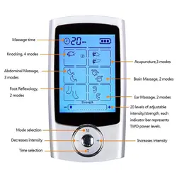 2 Каналы тонизирующее устройство цифровой EMS электрод для массажера стимулятор мышц тела здравоохранения электромассажер 16 режимов