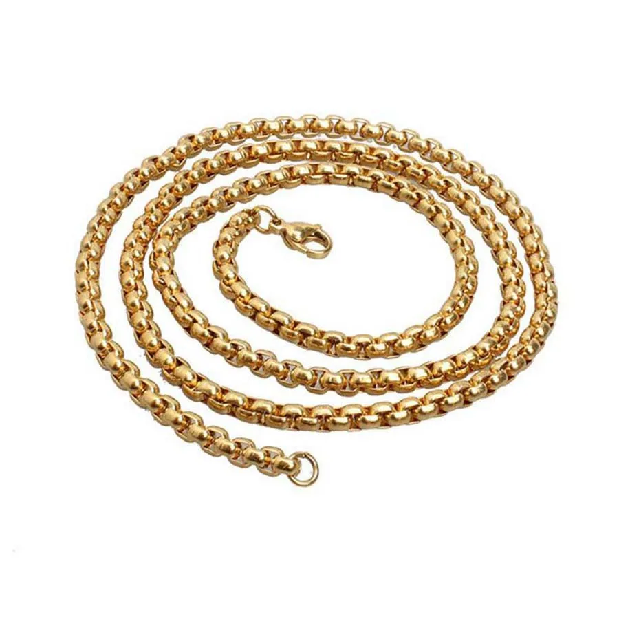 

Necklace women men Jewelry Brand Gothic Gold Color Long Chain Stainless Steel Male Female Accessories Fashion 2019 1845#2
