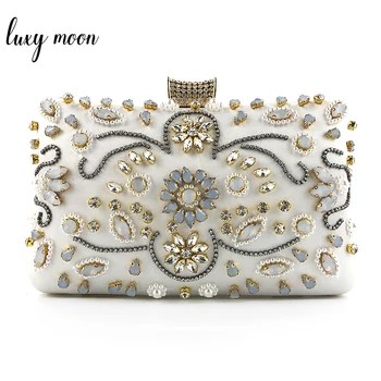 

Rhinestone Beaded Clutch Bag For Women High Quality Crystal Evening Bag Wedding Clutches Purse Shoulder Bag Chain Handbag ZD1135