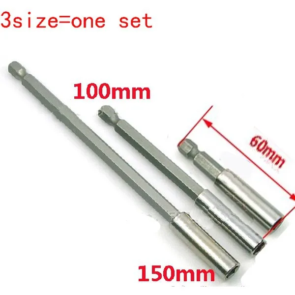 2Set 1/4 Inch Hex Bit Tip Holder Screwdriver Bit Extension Bar Electric screwdriver 60MM 100MM