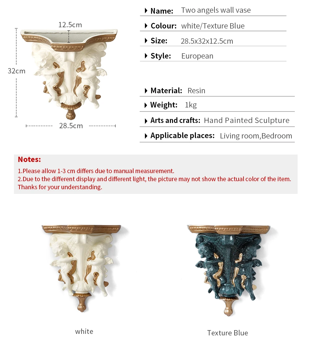 europeu criativo resina anjo vaso casa mural