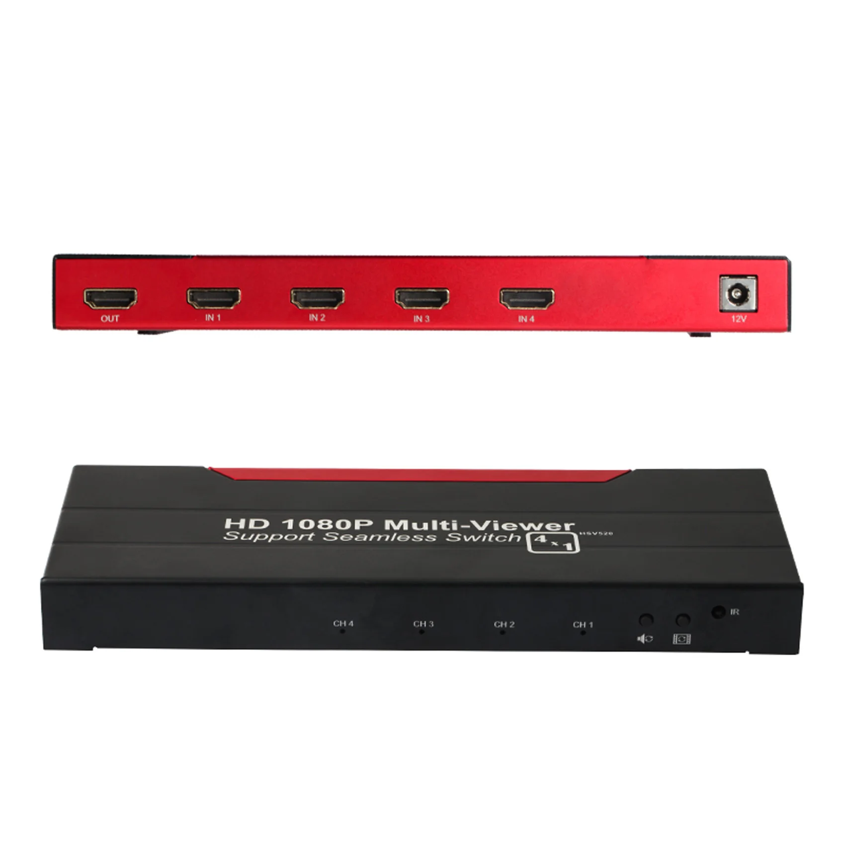 

TreasLin HDMI 4x1 Quad Multiviewer, Screen Splitter, 4 in 1 out with Seamless Switch and IR Remote Control for for Gaming PC