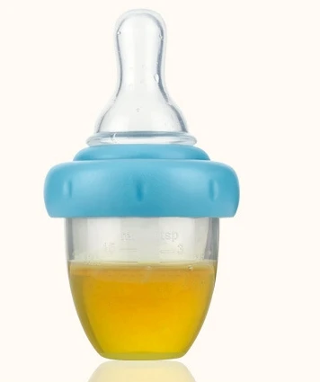 Safe Baby Squeeze Medicine Dropper Dispenser Infant Nipple Pacifier Newborn Needle Feeder Juice Feeding bottle Baby Drug Feeder - Color: Blue