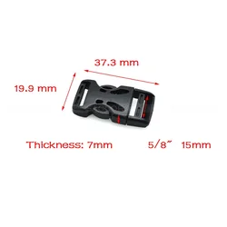 10 - Pack Multi - Size Webbing Detach Buckles for Bags and Travel Accessories (Webbing Size 15mm)