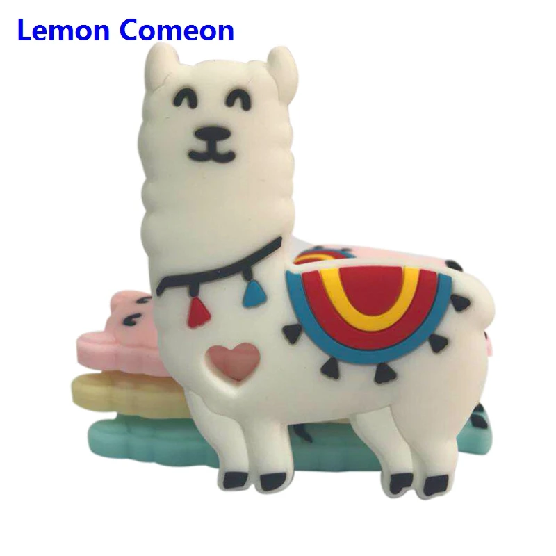 

Lemon Comeon 1PC Animal Sheep Baby Silicone Teether Infant Baby Silicone Chew Charms Kids Teething Gift Silicone Beads DIY Chain