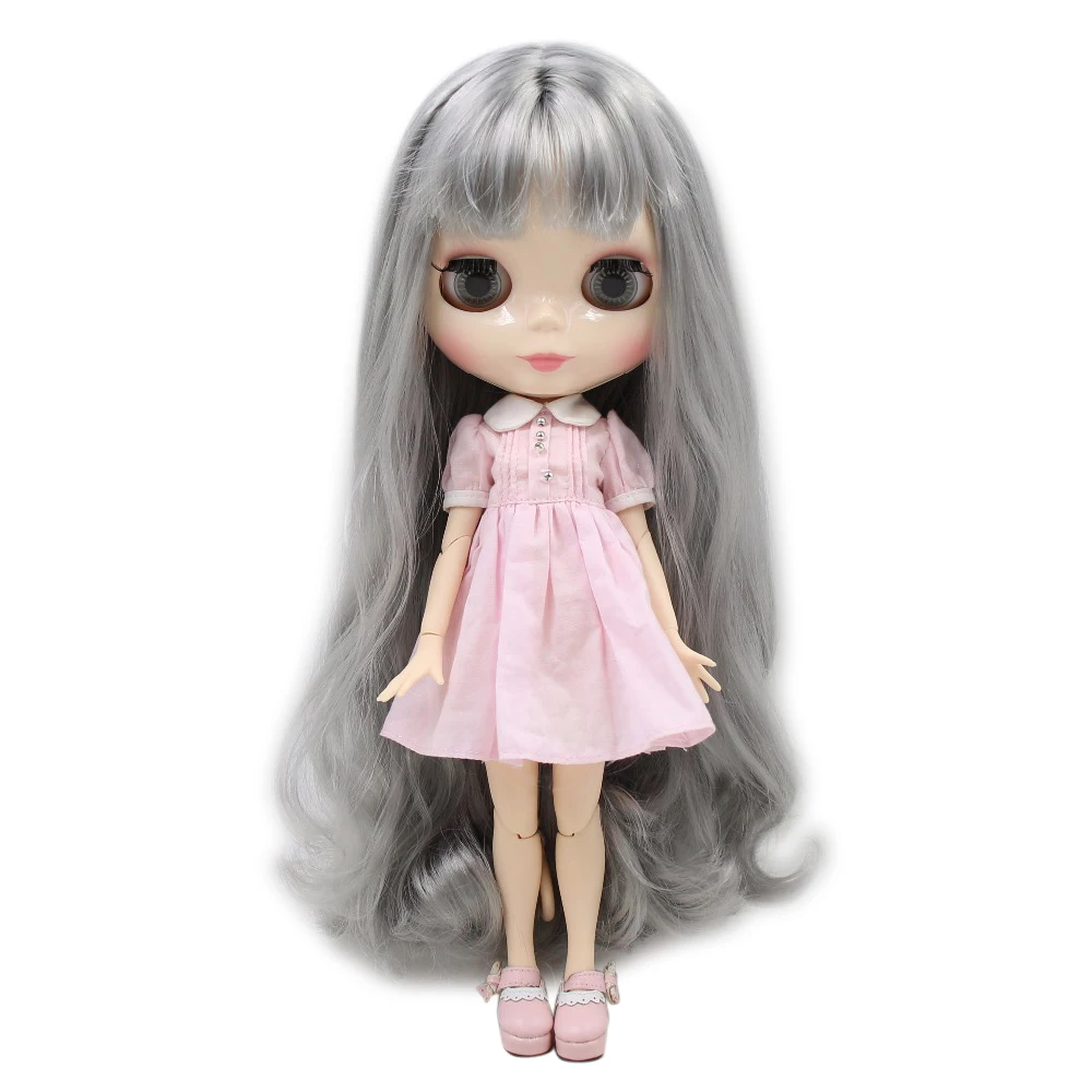 Кукла ICY DBS Blyth серые волосы с челкой белая кожа сустав тело 1/6 30 см BL9084|Куклы| |