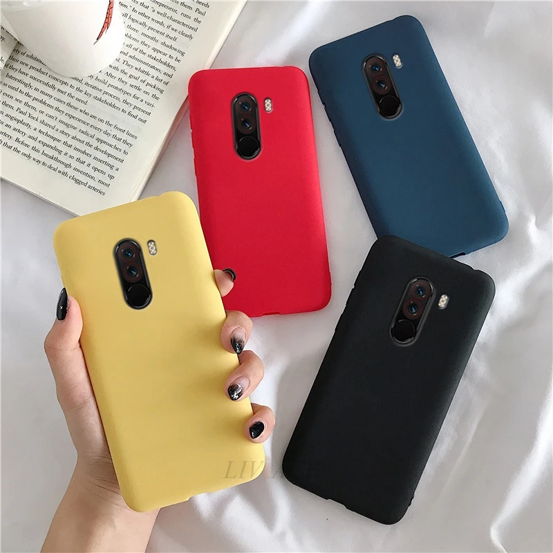 Чехлы для телефонов xiaomi pocophone f1 матовый Мягкий Силиконовый ТПУ чехол карамельных