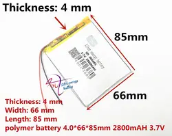 Лучшая батарея бренд Бесплатная доставка Новый Артикул 3,7 в литий-полимерный аккумулятор 2800 мАч 406685 мА планшет батарея