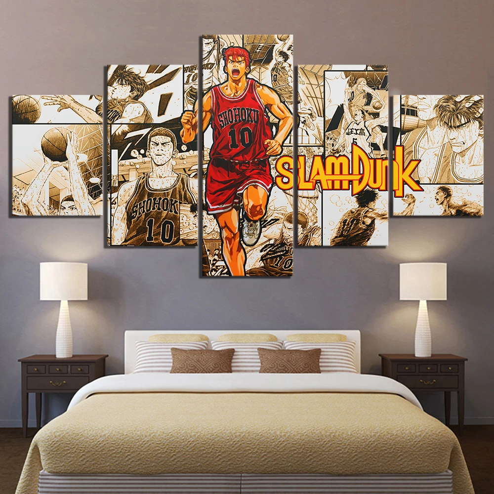 5-Piece-HD-Anime-Boy-Pictures-Hanamichi-Sakuragi-SLAM-DUNK-Poster-Basketball-Comic-Artwork-Canvas-Paintings