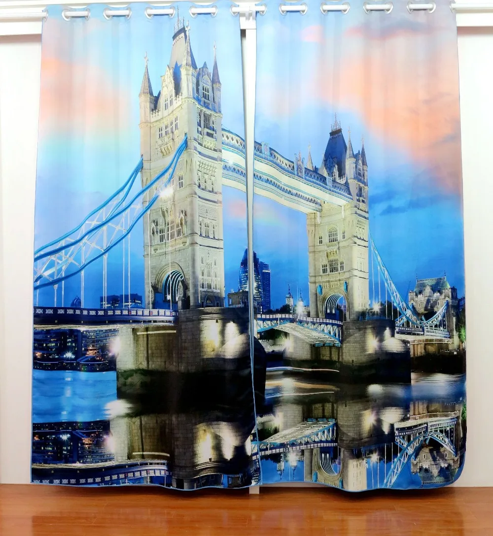 3d fabric London Bridge, the curtain London bridge printing curtains 3D