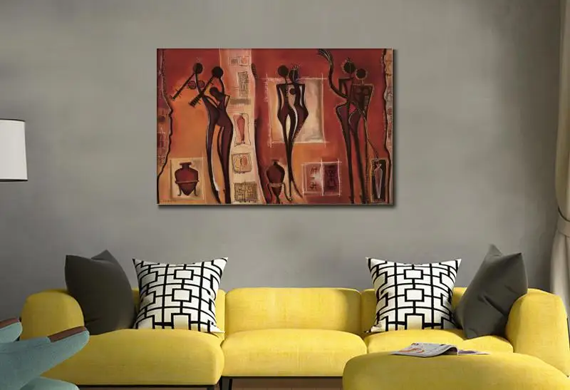 Wall art картина маслом на холсте абстрактные картины в африканском стиле Стиль фигура женщины работа ручная роспись Гостиная Декор