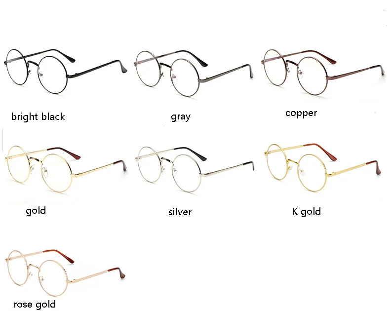 Круглые очки, прозрачные линзы, унисекс, Золотая круглая металлическая оправа, очки, оправа, оптическая оправа для мужчин и женщин, оправа для очков, простые круглые очки