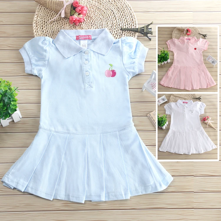 

2018 Princess Clothes Cotton Kids Party Mini TShirt Dress Teen Girl 2/4/6 Year Spring And Summer Short Sleeve Girl Sport Dresses