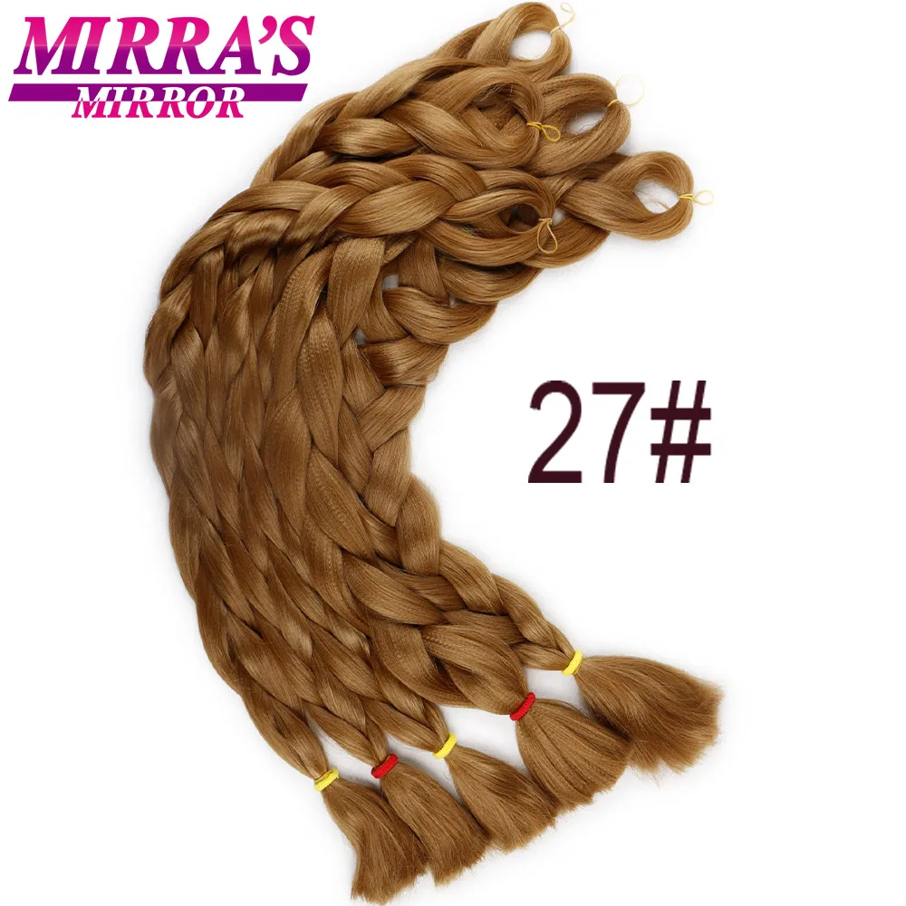 Mirra's Mirror's зеркальное синее крупное плетение волос зеленое СИНТЕТИЧЕСКОЕ Наращивание волос для косичек розовые вязанные крючком плетеные волосы 82 дюйма 165 г/упак - Цвет: #27