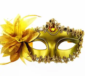 

Venetian masquerade Ball Mask Wedding Party Fancy Dress eyemask On Stick Masks Lily Flower Lace Feather Held Stick Mask hot gift