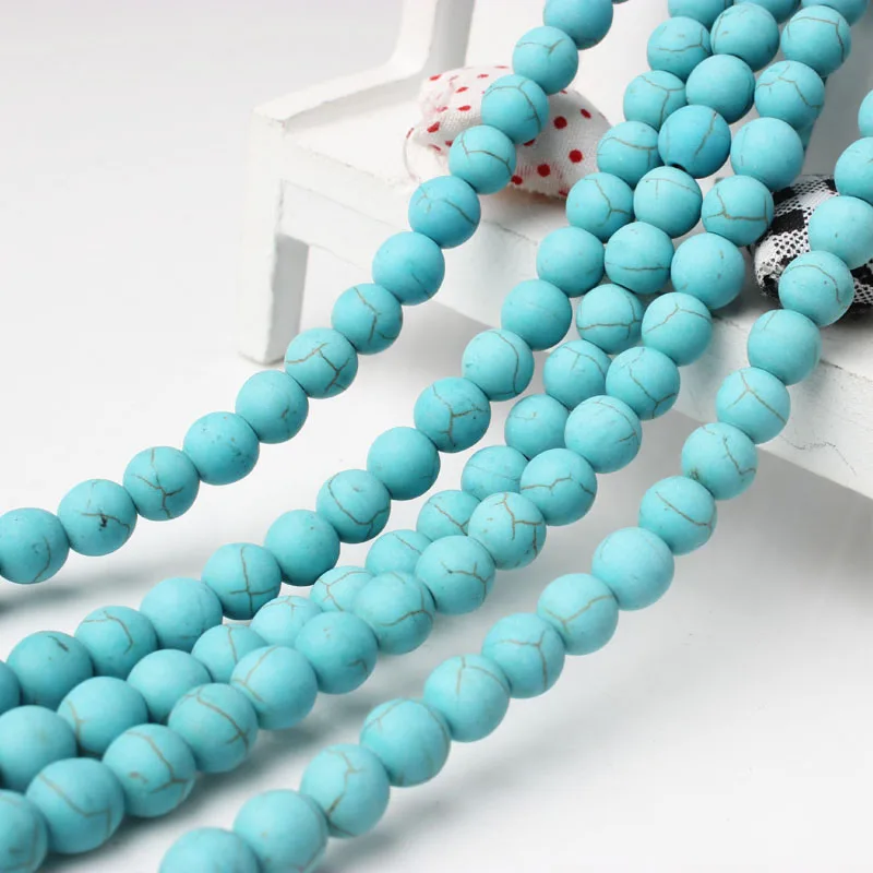 

LanLi kallaite Stones 4-12mm Bracelet Necklace Making Blue Frosted Matte Round Loose Beads Suitable For DIY Jewelry