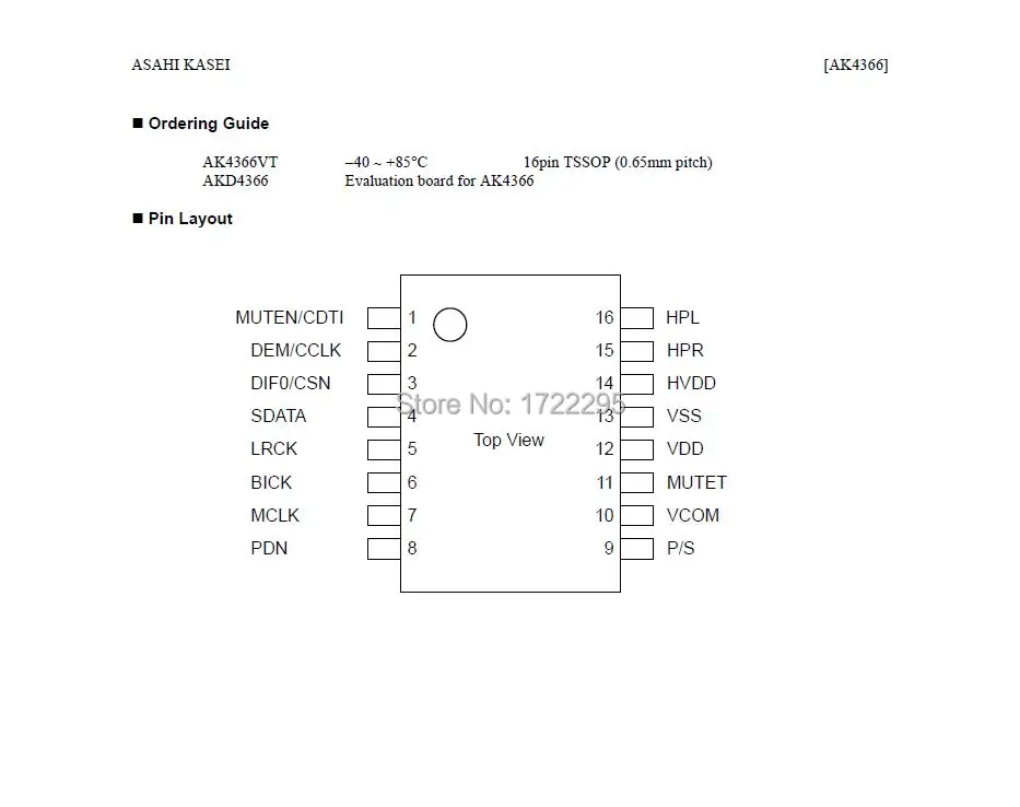 1 шт. AK4366VT AK4366VT-E2 AKM4366 TSSOP16 низкая Мощность 24-битный 2ch ЦАП с hp-усилитель для наушников усилитель